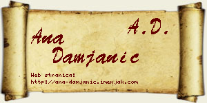 Ana Damjanić vizit kartica